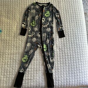 Little Sleepies nightmare before Christmas 3T zip up pjs